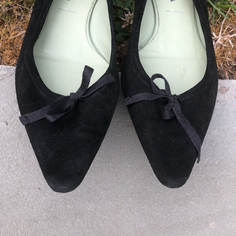 Prada Black Suede Flats 37.5 - Picture 10 of 11